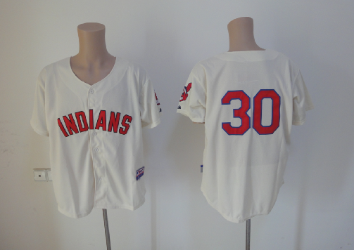 Cleveland Indians 30 white Jerseys