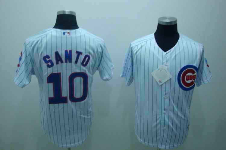 Cubs 10 Ronald Santo White Jersey