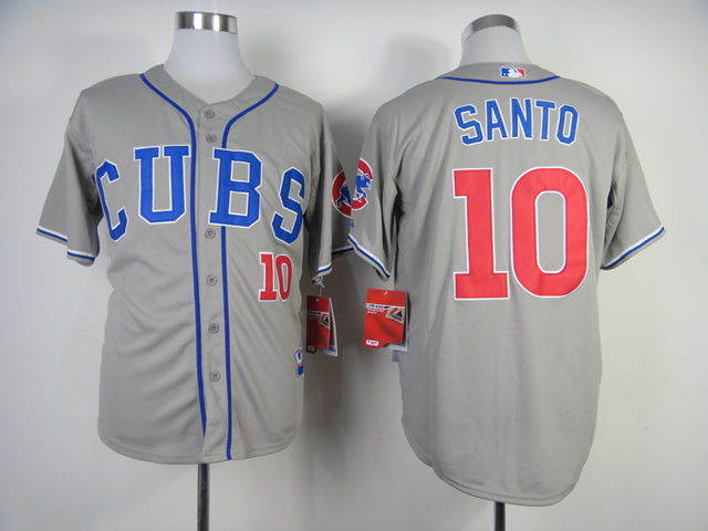Cubs 10 Santo Grey 2014 Cool Base Jerseys