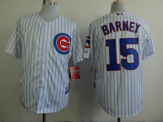 Cubs 15 Barney White Cool Base Jerseys