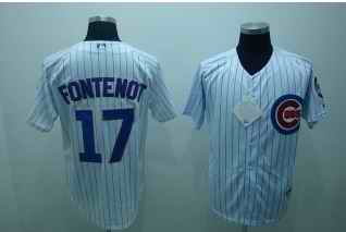 Cubs 17 Mike Fontenot White Jerseys