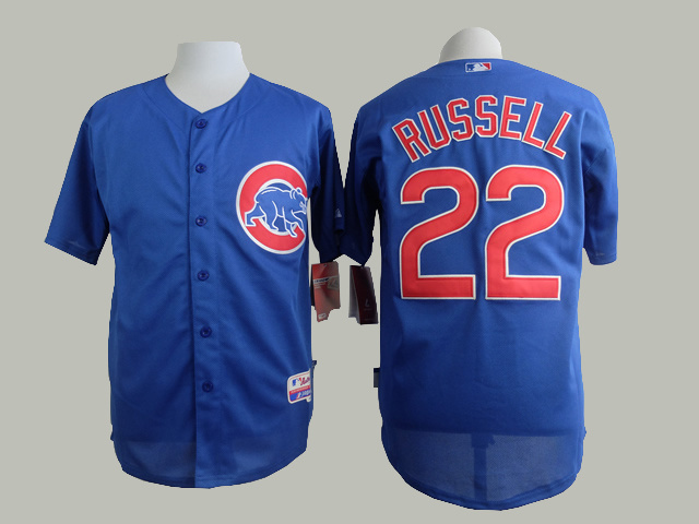 Cubs 22 Addison Russell Blue Cool Base Jersey