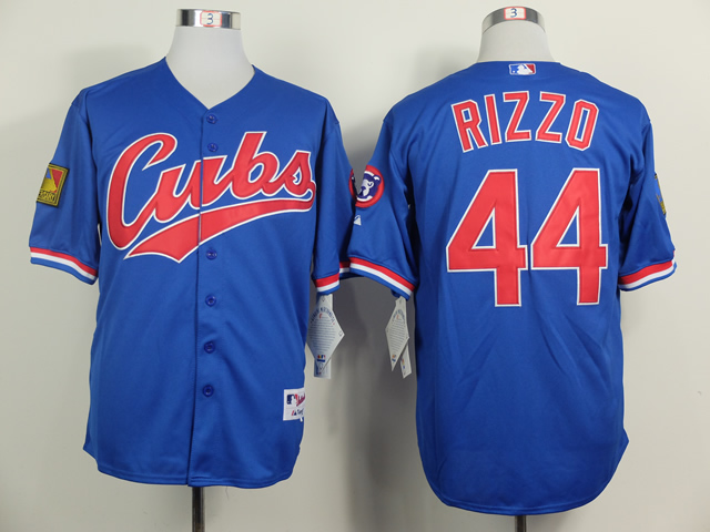 Cubs 44 Rizzo Blue 1994 Turn The Clock Back Jerseys