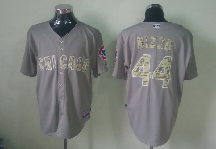 Cubs 44 Rizzo Grey camo number Jerseys