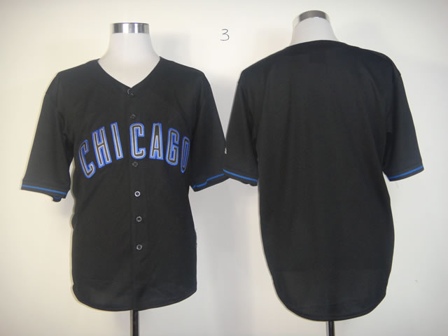 Cubs Blank Black Fashion Jerseys - Click Image to Close