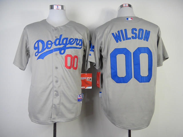 Dodgers 00 Wilson Grey Cool Base Jerseys
