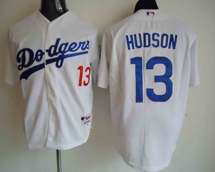 Dodgers 13 Hudson white Jerseys
