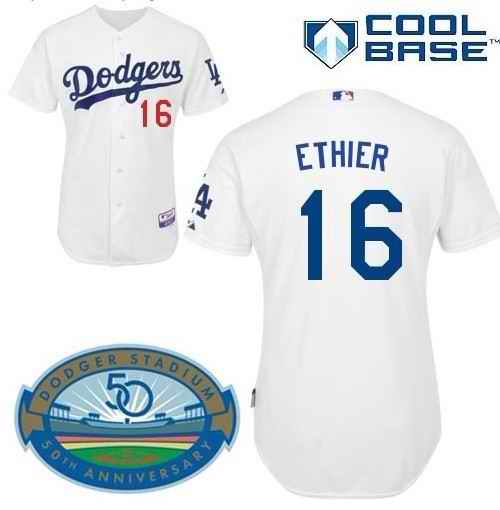 Dodgers 16 ETHIER White 50th jerseys