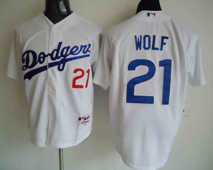Dodgers 21 Wolf white Jerseys