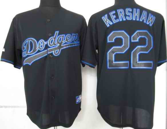 Dodgers 22 Kershaw Black Fashion jerseys