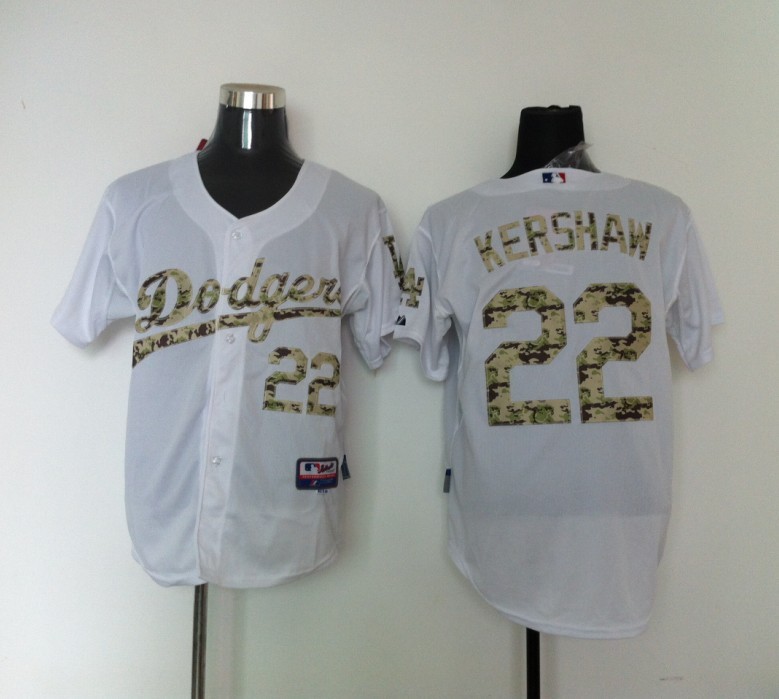 Dodgers 22 Kershaw White camo number Jerseys Dodgers 22 Kershaw White camo number Jerseys