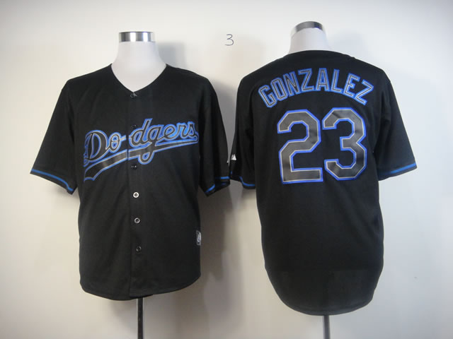 Dodgers 23 Gonzalez Black Fashion Jerseys