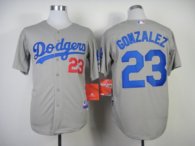 Dodgers 23 Gonzalez Grey 2014 Jerseys