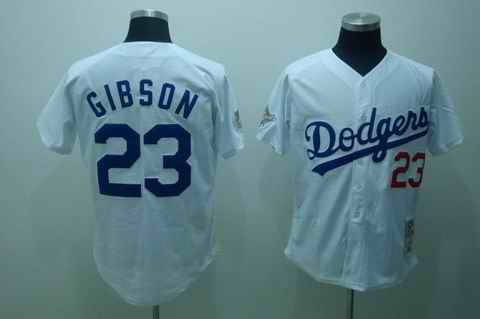 Dodgers 23 gibson m&n white jerseys