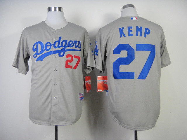 Dodgers 27 Kemp Grey 2014 Jerseys