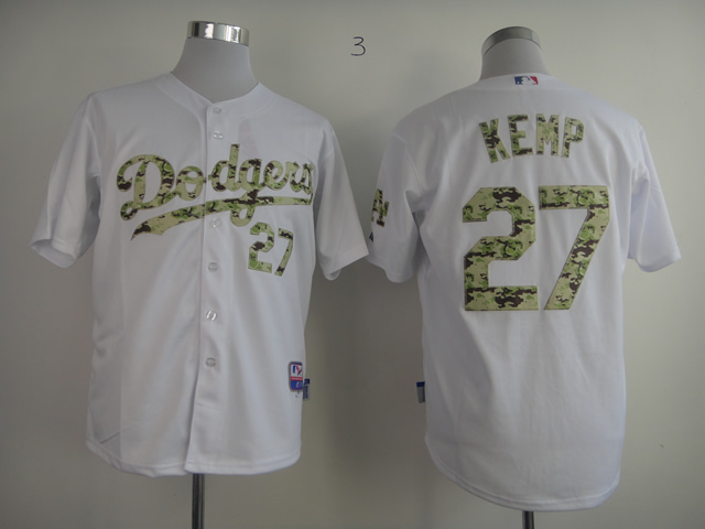 Dodgers 27 Kemp White camo number Jerseys