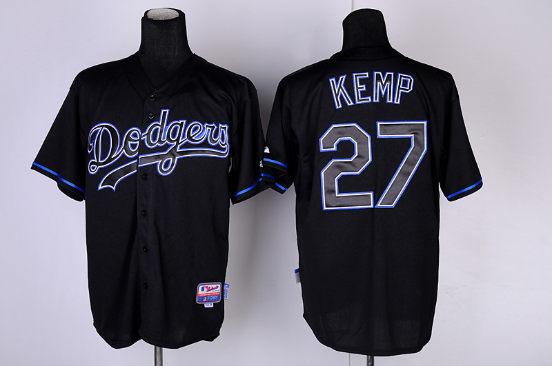 Dodgers 27 Kemp black fashion Jerseys