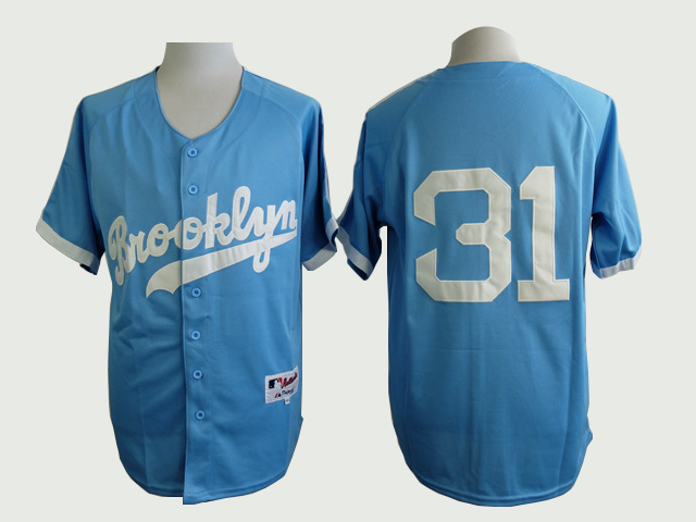 Dodgers 31 Piazza Blue M&N Jersey