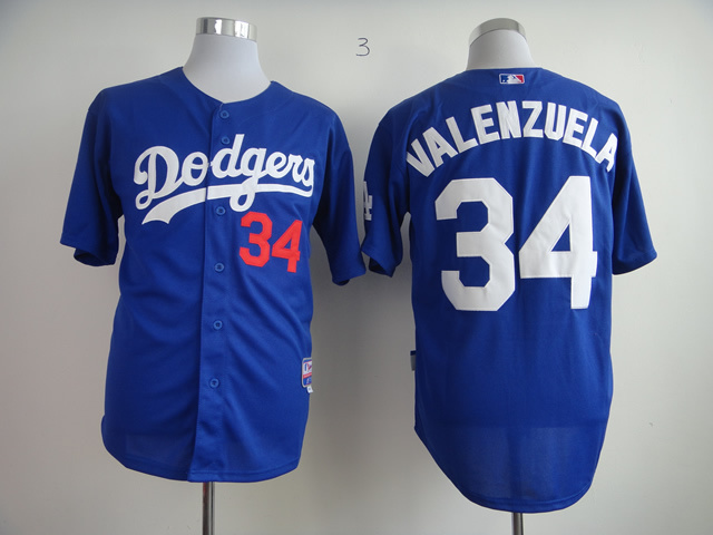 Dodgers 34 Valenzuela Blue Jerseys Dodgers 34 Valenzuela Blue Jerseys
