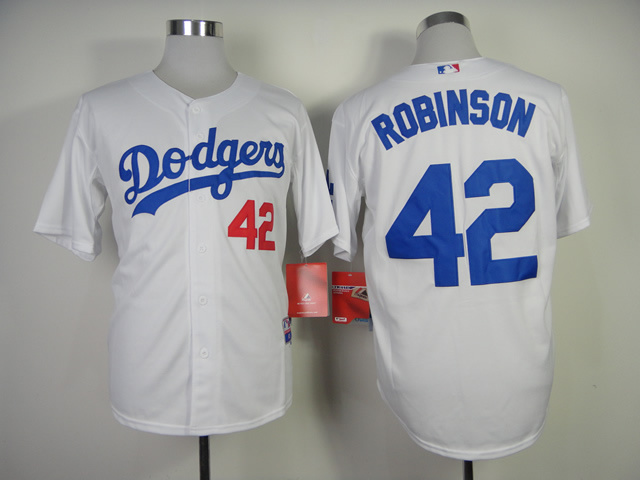 Dodgers 42 Robinson White Cool Base Jerseys