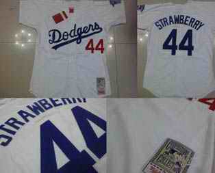 Dodgers 44 Stawberry white Jerseys