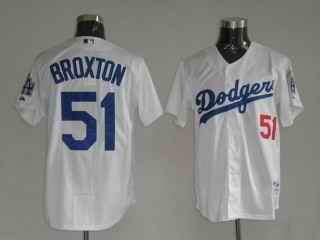 Dodgers 51 Broxton White Jerseys