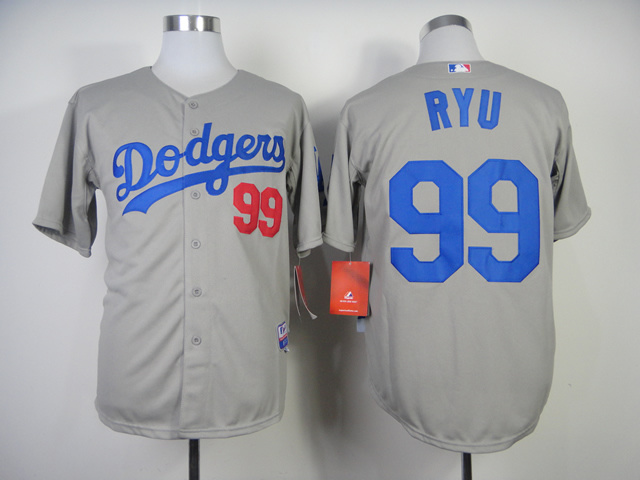 Dodgers 99 Ryu Grey 2014 Jerseys