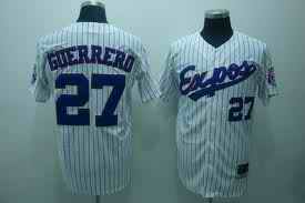 Expos 27 Guerrero white strip Jerseys