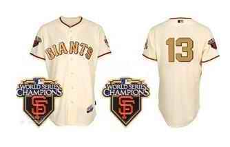 Giants 13 Ross Cream Gold Number Jerseys