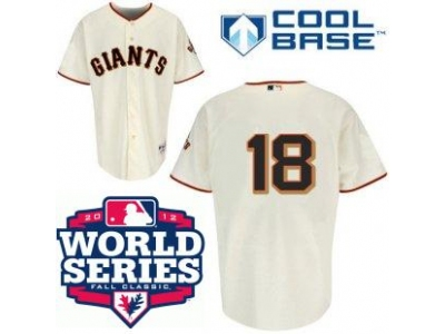 Giants 18 Cain Cream 2012 World Series Jerseys
