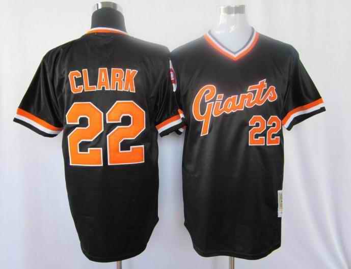 Giants 22 Clark Black M&N Jerseys