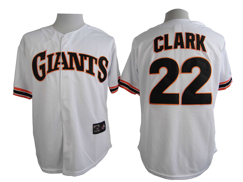 Giants 22 Clark White Cool Base Jersey - Click Image to Close