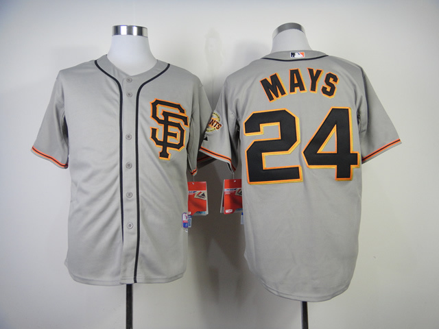 Giants 24 Mays Grey Throwback Jerseys - Click Image to Close