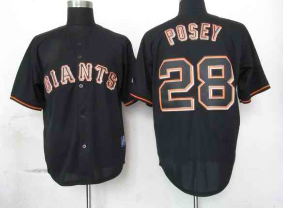 Giants 28 Posey Black Fashion jerseys