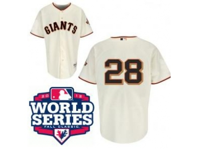 Giants 28 Posey Cream 2012 World Series Jerseys