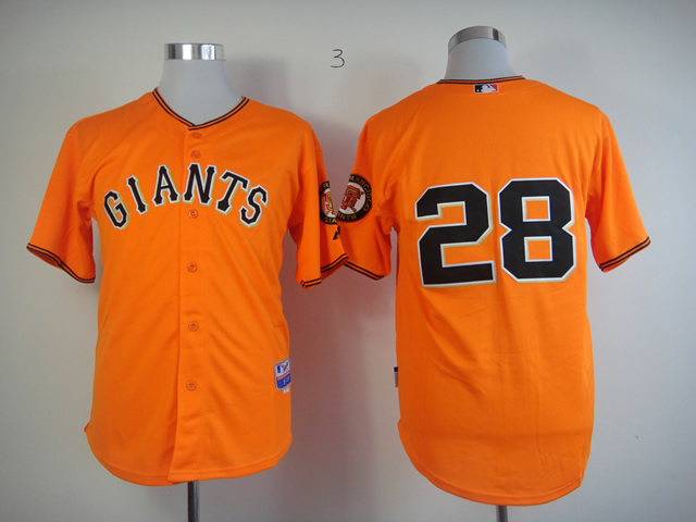 Giants 28 Posey Orange Jerseys - Click Image to Close