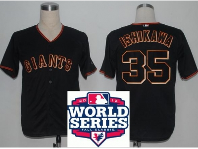 Giants 35 Ishikawa Black 2012 World Series Jerseys