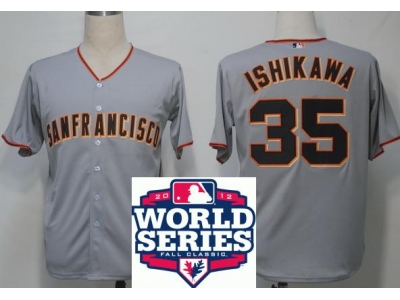 Giants 35 Ishikawa Grey 2012 World Series Jerseys