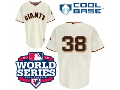 Giants 38 Wilson Cream 2012 World Series Jerseys