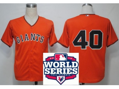 Giants 40 Bumgarner Orange 2012 World Series Jerseys