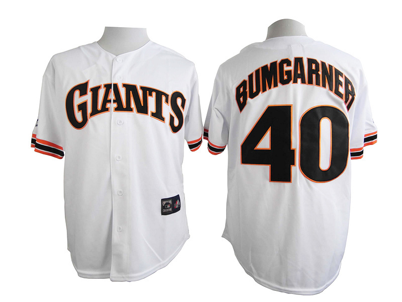 Giants 40 Bumgarner White M&N Jersey - Click Image to Close