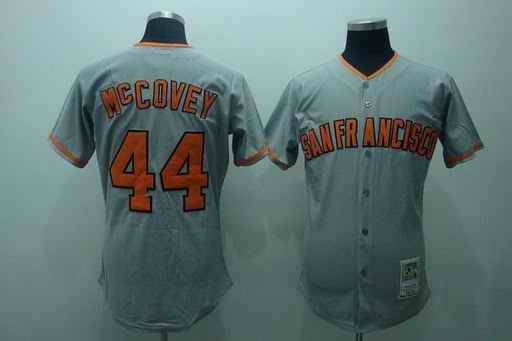 Giants 44 McCovey Grey Jerseys - Click Image to Close