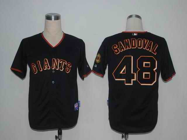 Giants 48 Sandoval Black Jerseys