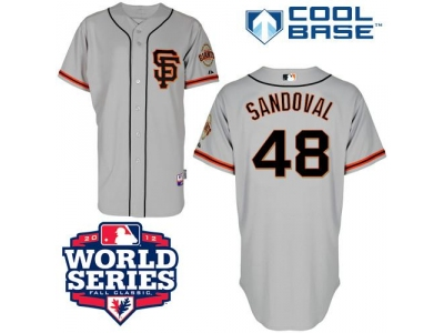 Giants 48 Sandoval Grey 2012 World Series Jerseys