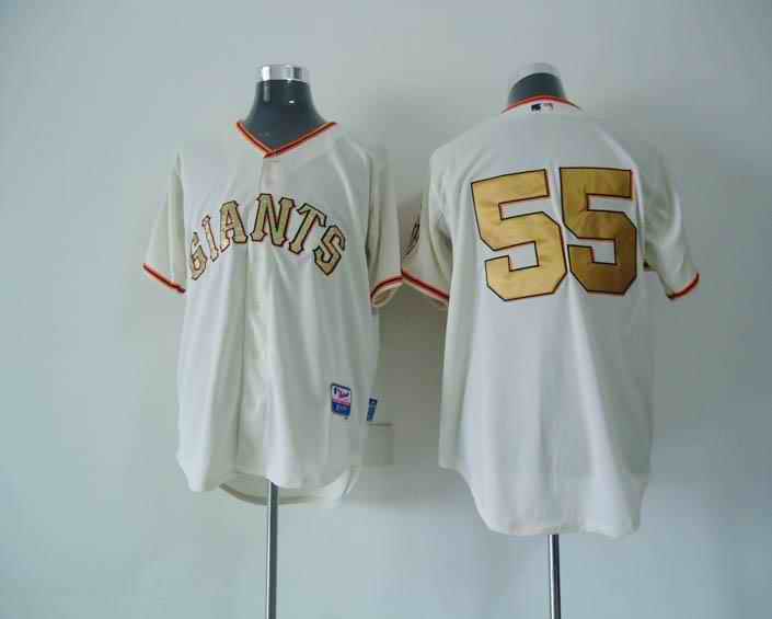 Giants 55 Limcecum Cream Gold Number Jerseys