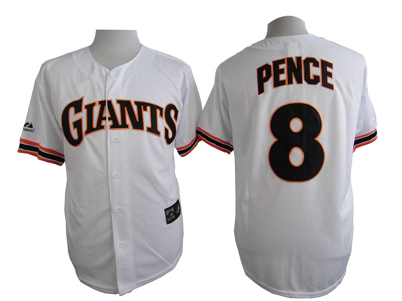 Giants 8 Pence White M&N Jersey