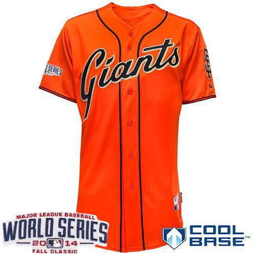 Giants Blank Orange 2014 World Series Cool Base Jerseys