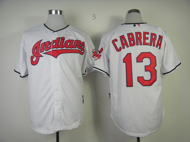Indians 13 Cabrera White Jerseys