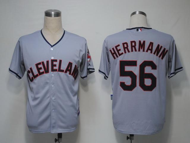 Indians 56 Herrmann Grey Cool Base Jerseys