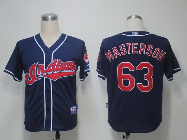 Indians 63 Masterson Blue Cool Base Jerseys